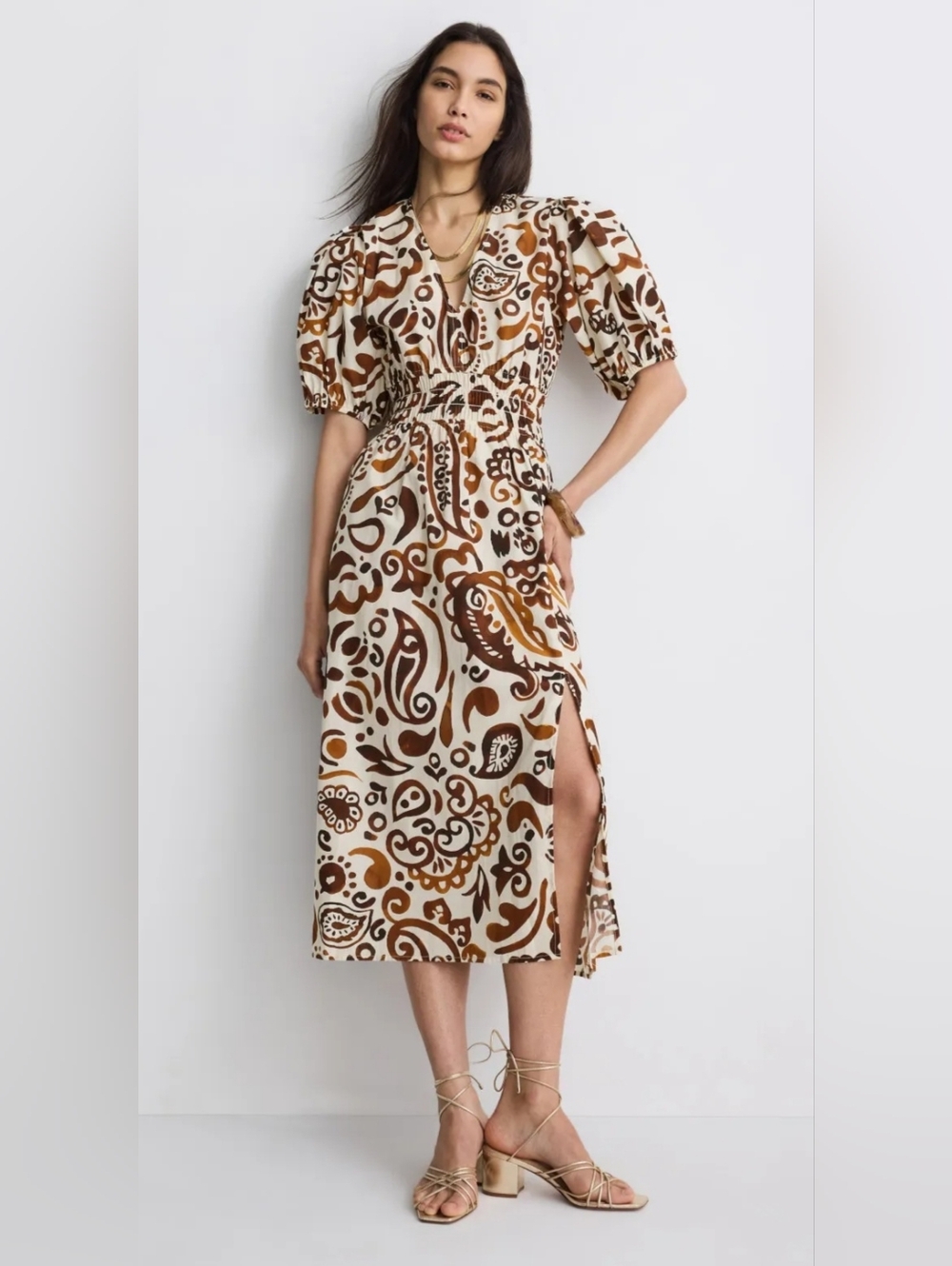FIFTEEN TWENTY POPPY SHIRRED WAIST DRESS SIZE M MSRP $288